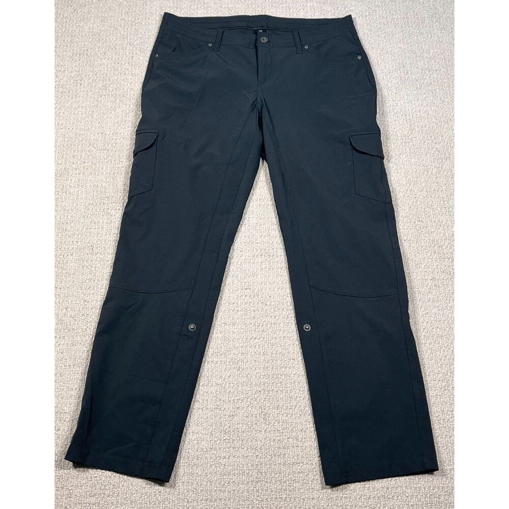 Kuhl Convertible Hiking Cargo Pants Womens Dark Gray Size 12 Short Roll Tab Leg